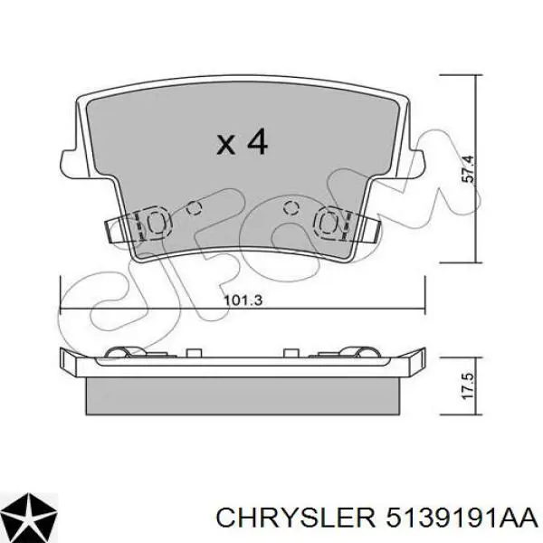 Купити 5139191AA Chrysler Задні колодки