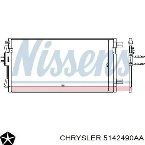 Радіатор кондиціонера 5142490AA Chrysler