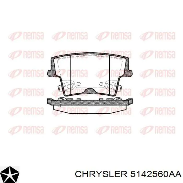 5142560AA Chrysler колодки гальмові задні, дискові
