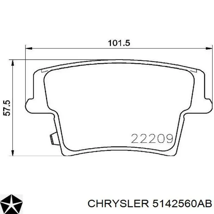 Задні дискові колодки Chrysler 5142560AB