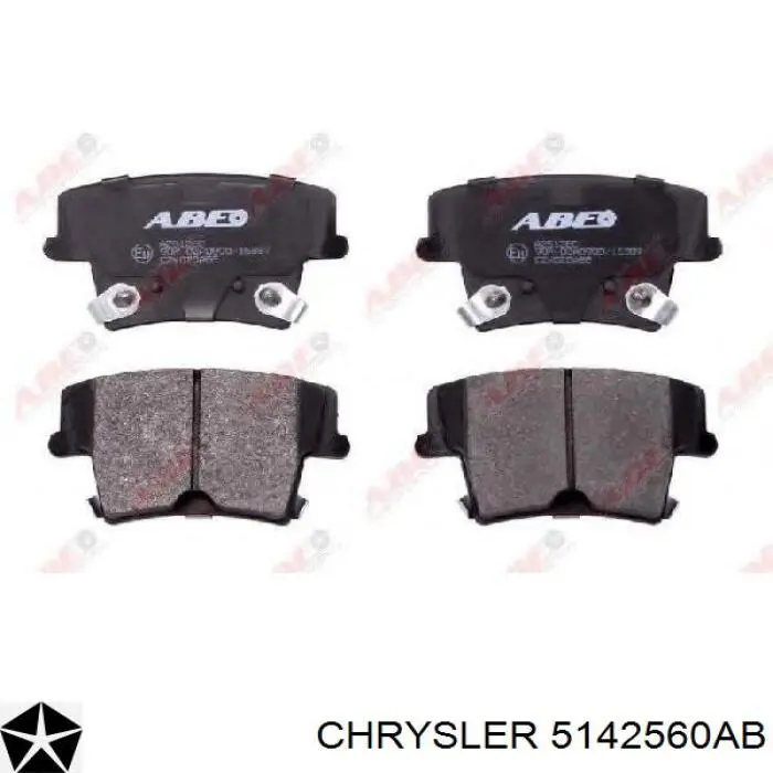 Задні гальмівні колодки 5142560AB Chrysler