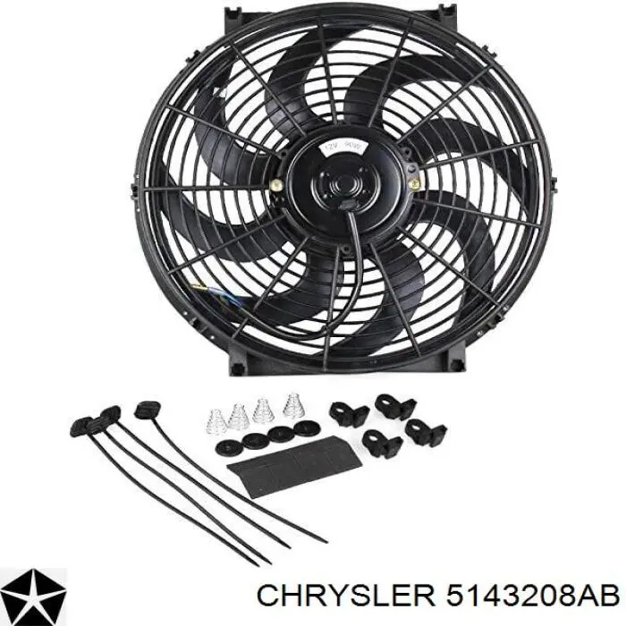 5143208AB Chrysler електровентилятор охолодження в зборі (двигун + крильчатка)