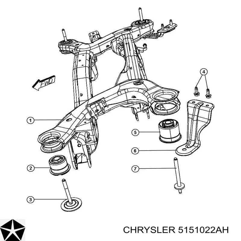 5151022AH Chrysler балка задньої підвіски, підрамник