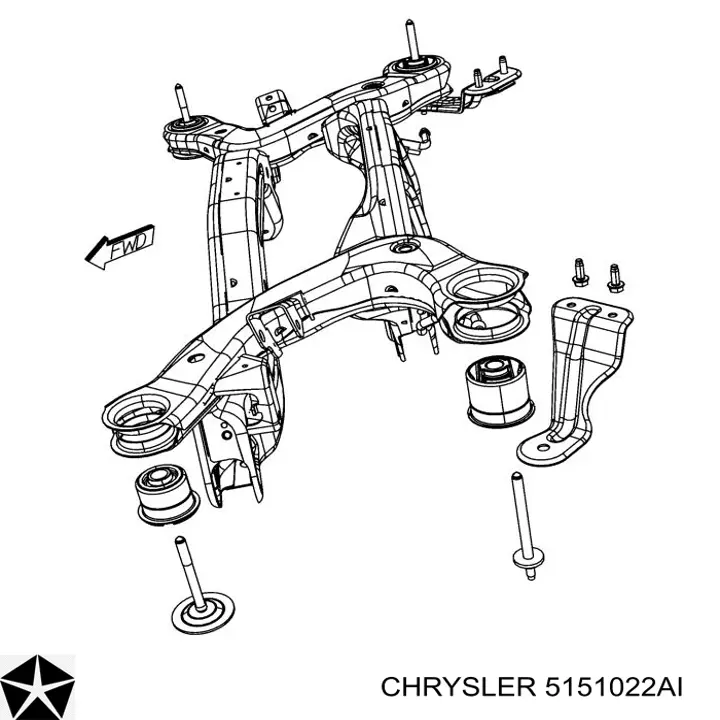 Балка задньої підвіски поперечна Chrysler 5151022AI ціна, від 38.05 USD