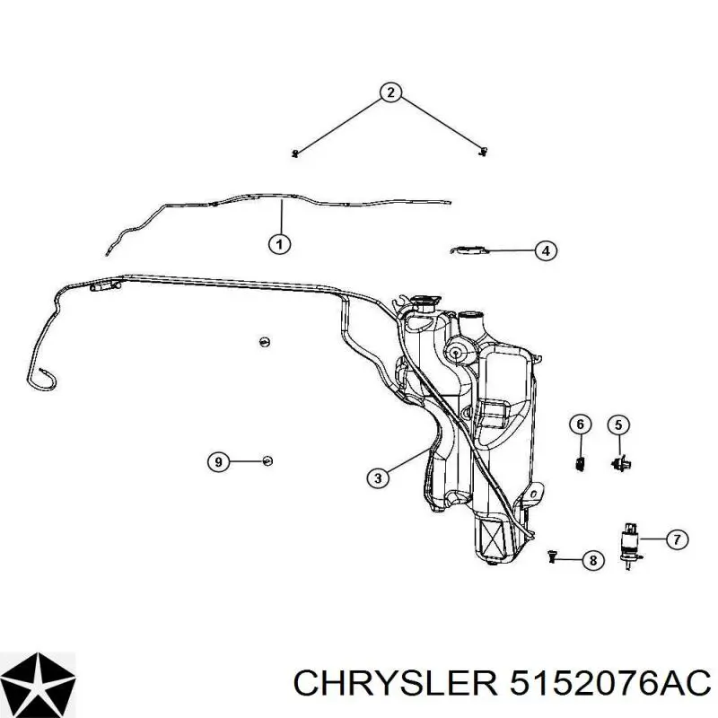 Моторчик омивача переднього скла Chrysler 5152076AC ціна, від 9.23 USD