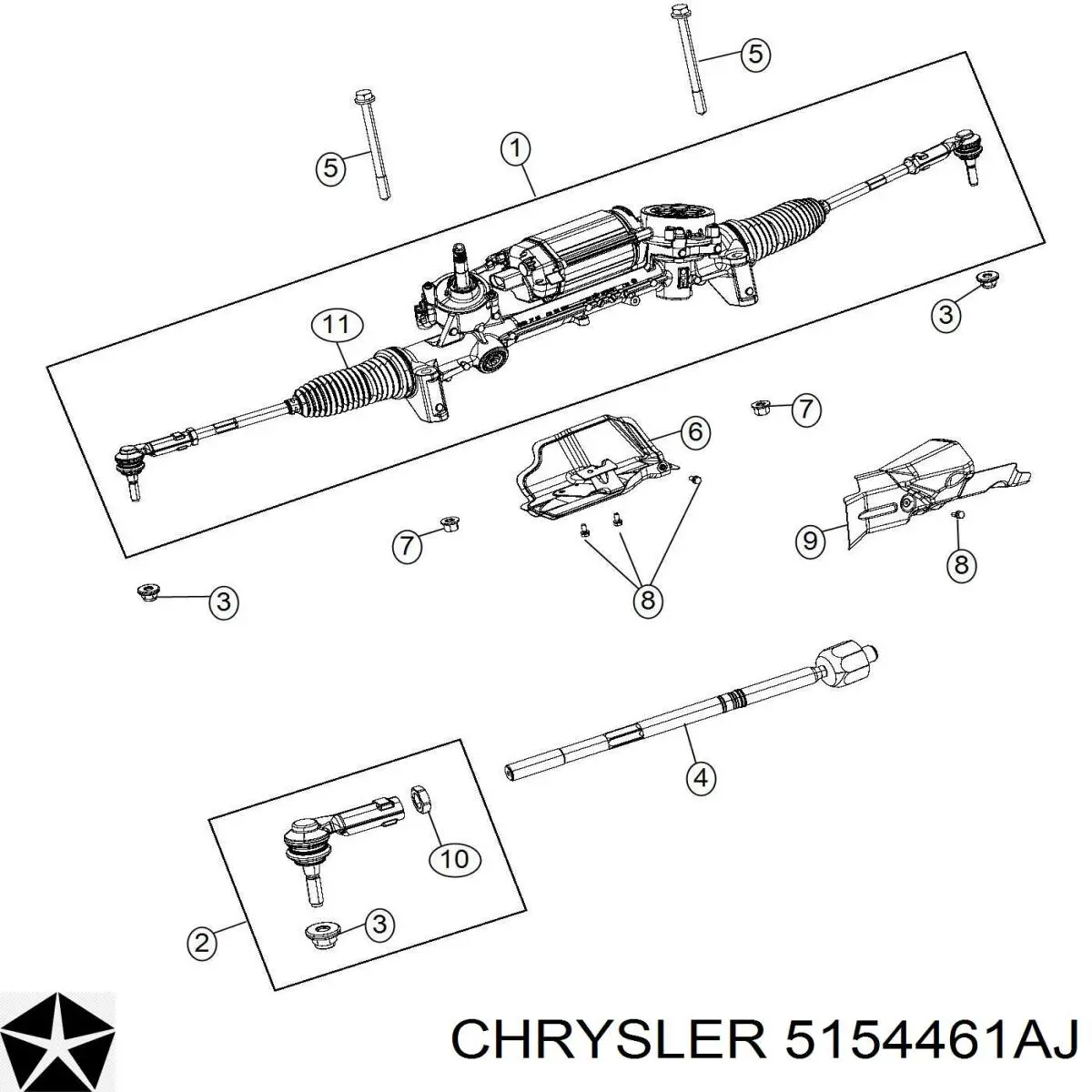 5154461AJ Chrysler рейка рульова