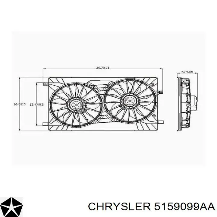 Дифузор радіатора охолодження, в зборі з двигуном і крильчаткою Chrysler 5159099AA ціна, від 134.98 USD