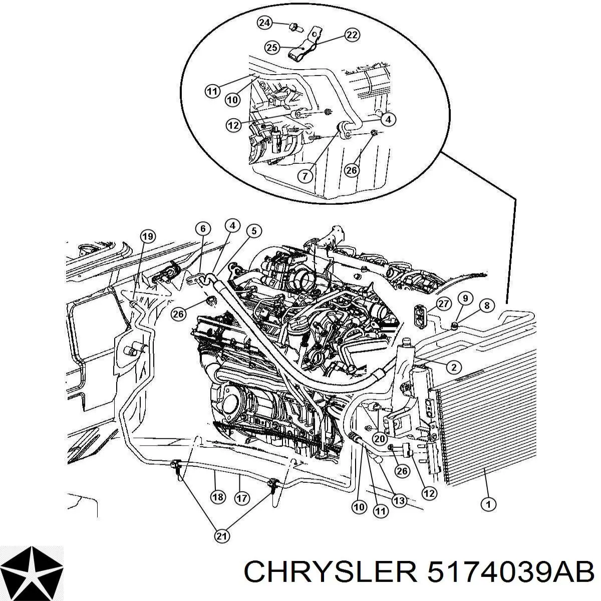 5174039AB Chrysler датчик абсолютного тиску кондиціонера