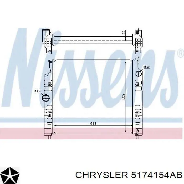 Радіатор 5174154AB Chrysler