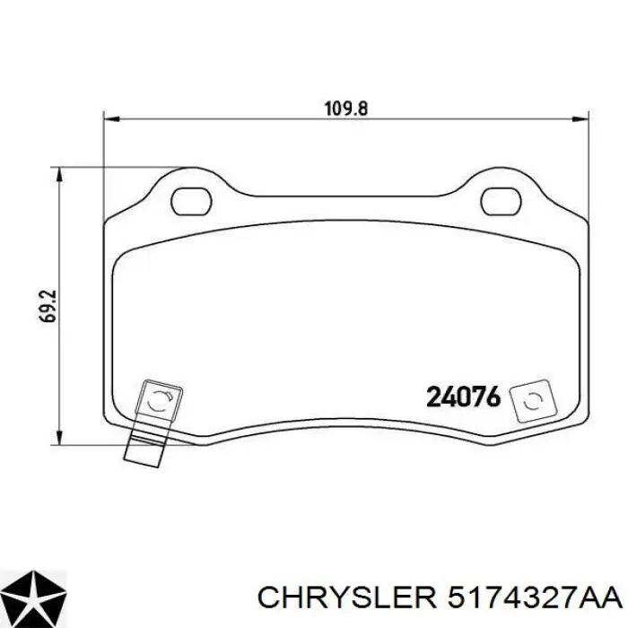 5174327AA Chrysler колодки гальмові задні, дискові