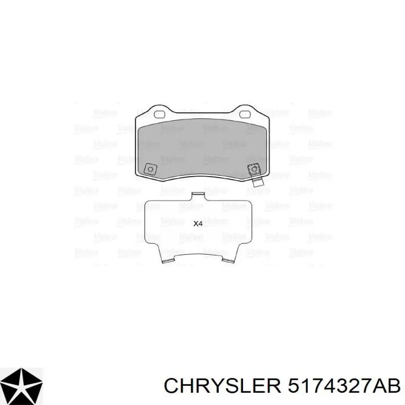 5174327AB Chrysler колодки гальмові задні, дискові