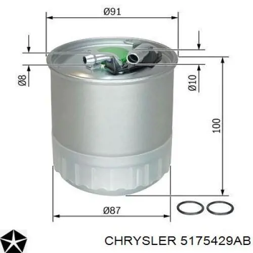 Фільтр тонкого очищення палива Chrysler 5175429AB ціна, від 19.69 USD
