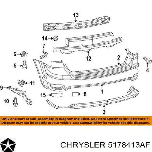 Купити 5178413AF Chrysler Кріплення бамера ліве