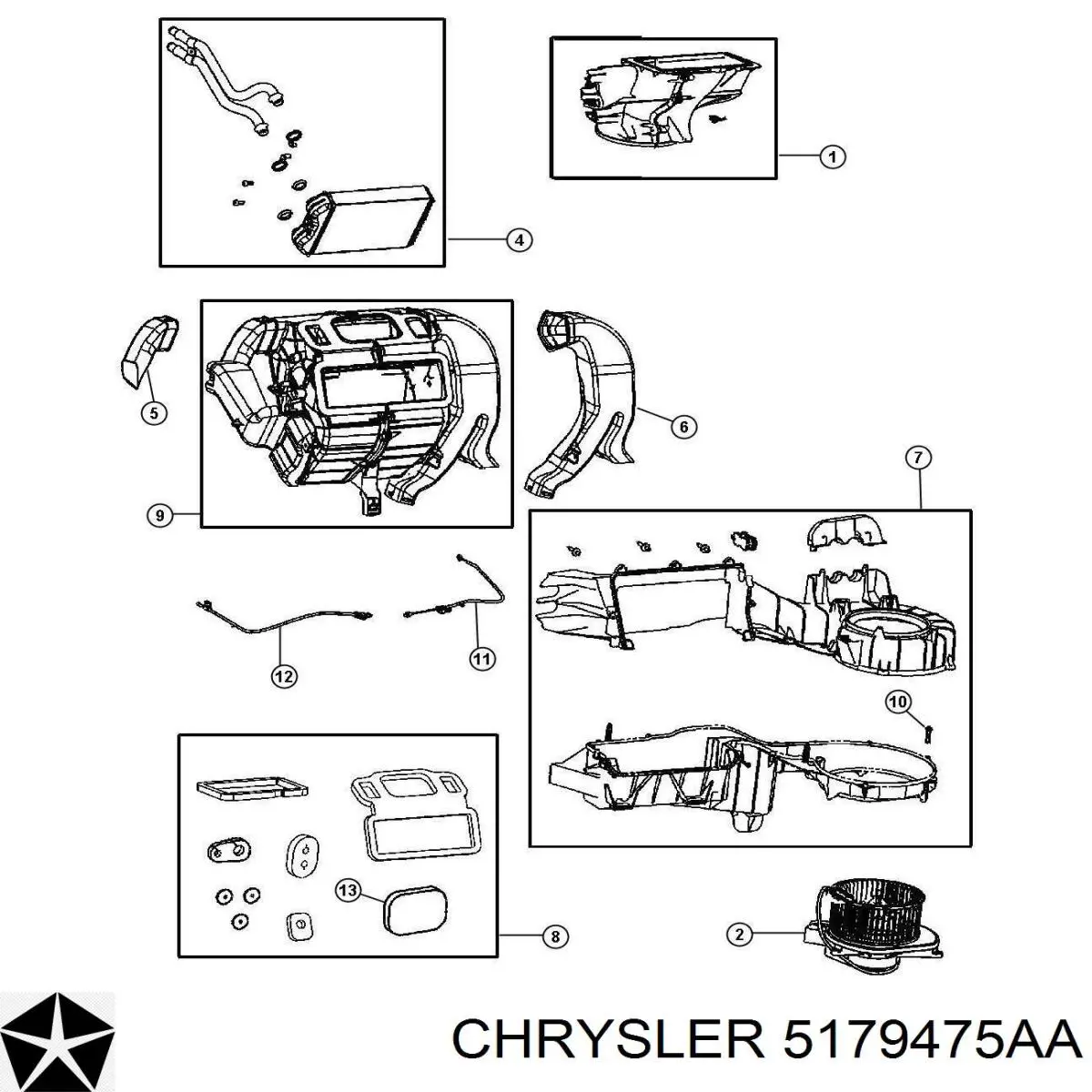 Радіатор пічки (обігрівача) Chrysler 5179475AA ціна, від 44.64 USD