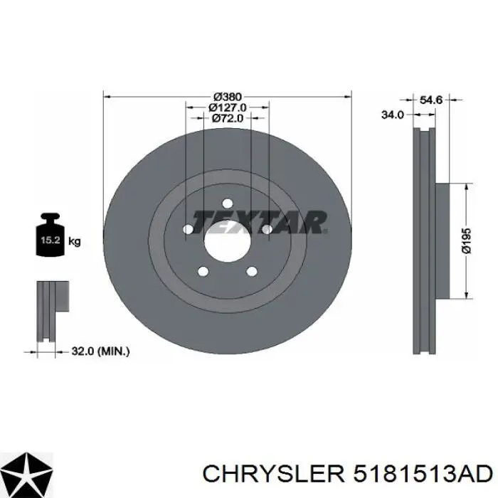 Купити 5181513AD Chrysler Ротор гальмівний