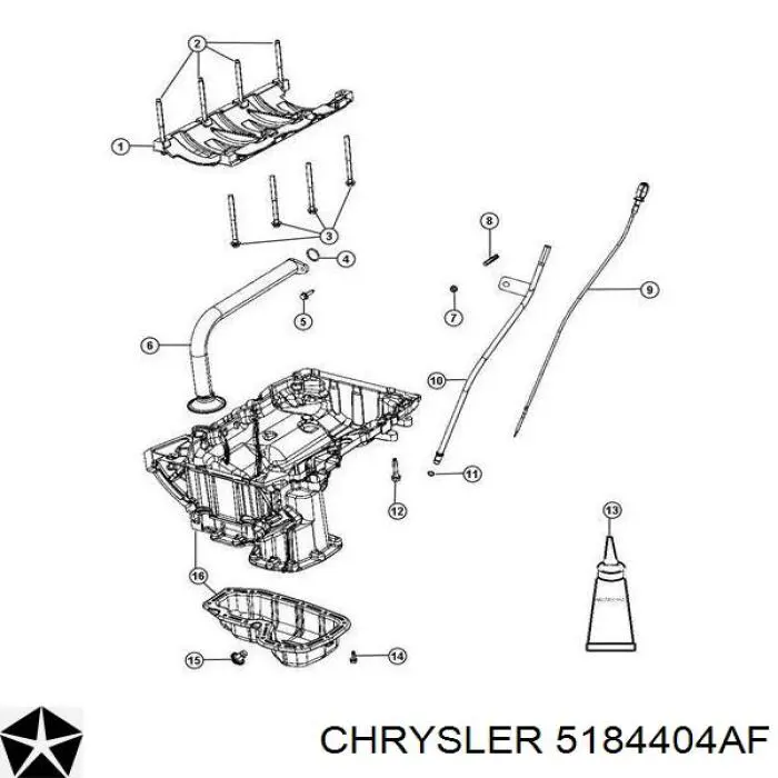 5184404AF Chrysler піддон масляний картера двигуна, нижня частина