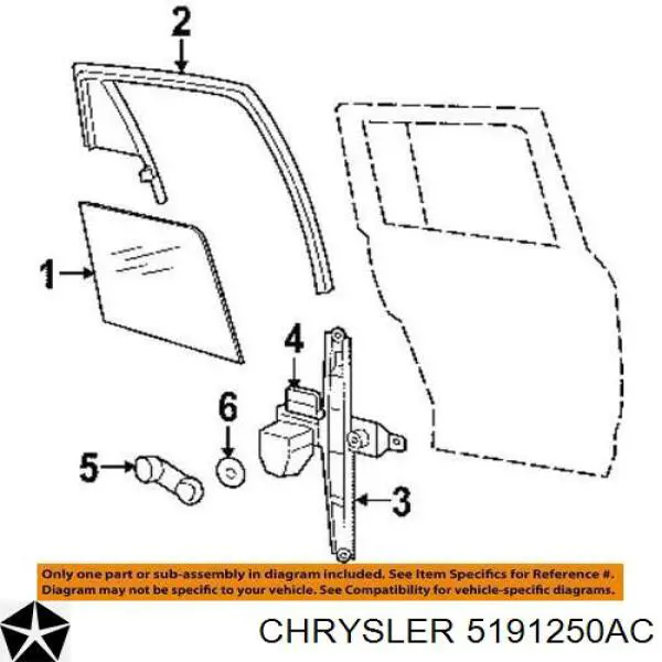 Скло багажного відсіку, праве Chrysler 5191250AC ціна, від 25.34 USD