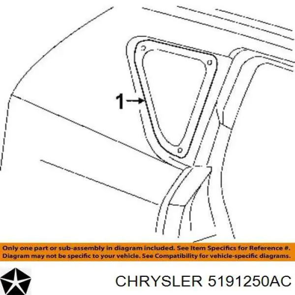 5191250AC Chrysler Стукло багажника, праве
