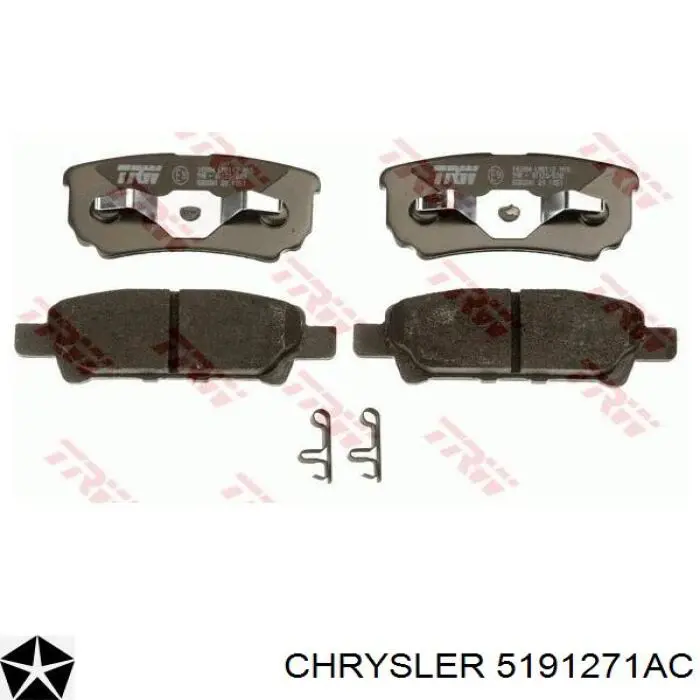 Задні гальмівні колодки Chrysler 5191271AC ціна, від 18.80 USD