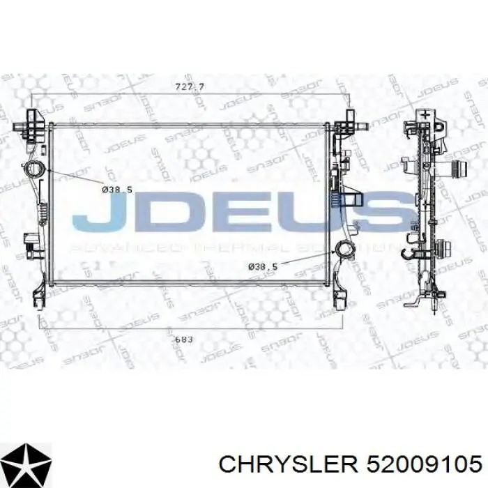 52009105 Chrysler Радіатор охолодження двигуна