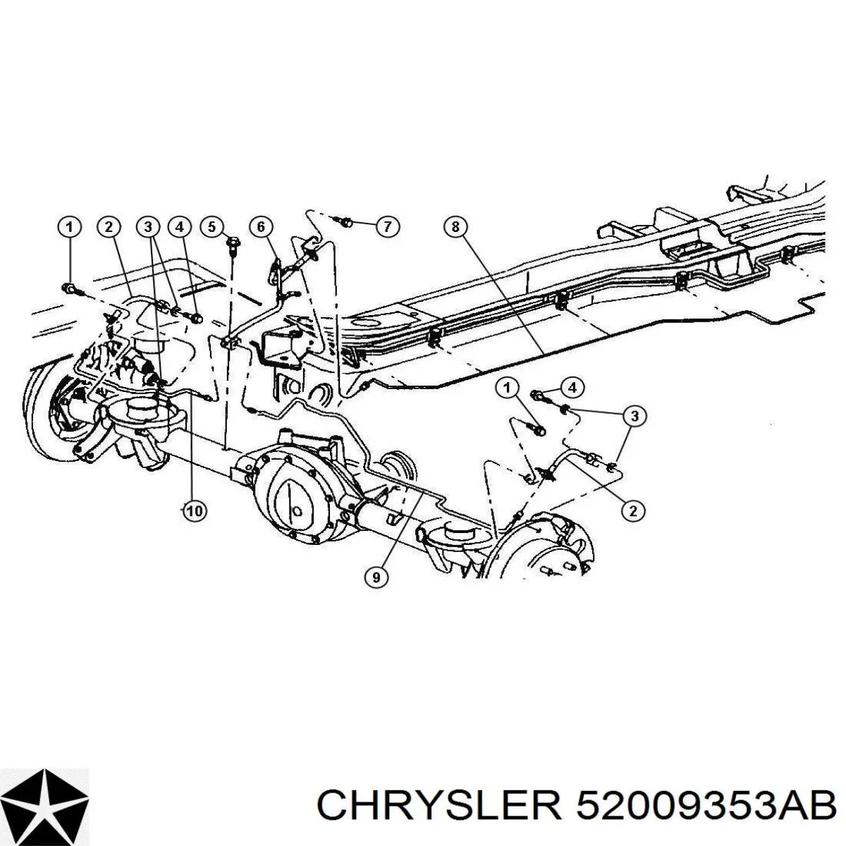 Гальмівний трубопровід Chrysler 52009353AB ціна, від 31.67 USD