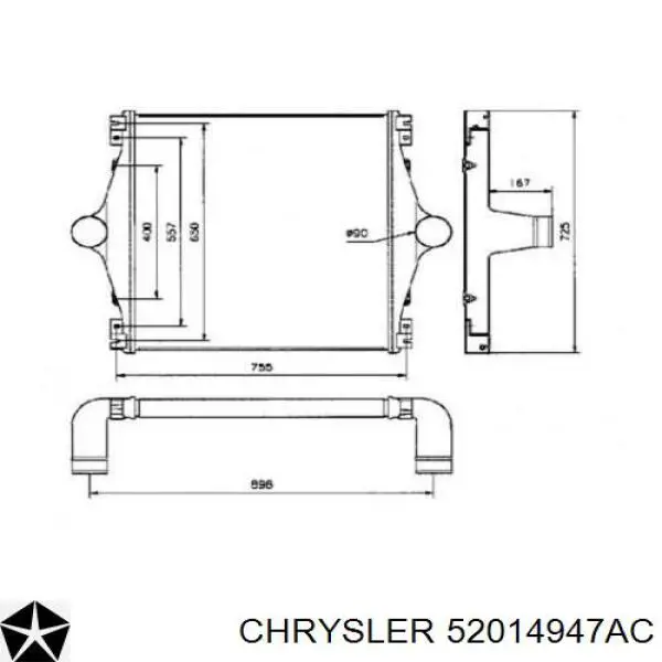 52014947AC Chrysler радіатор интеркуллера