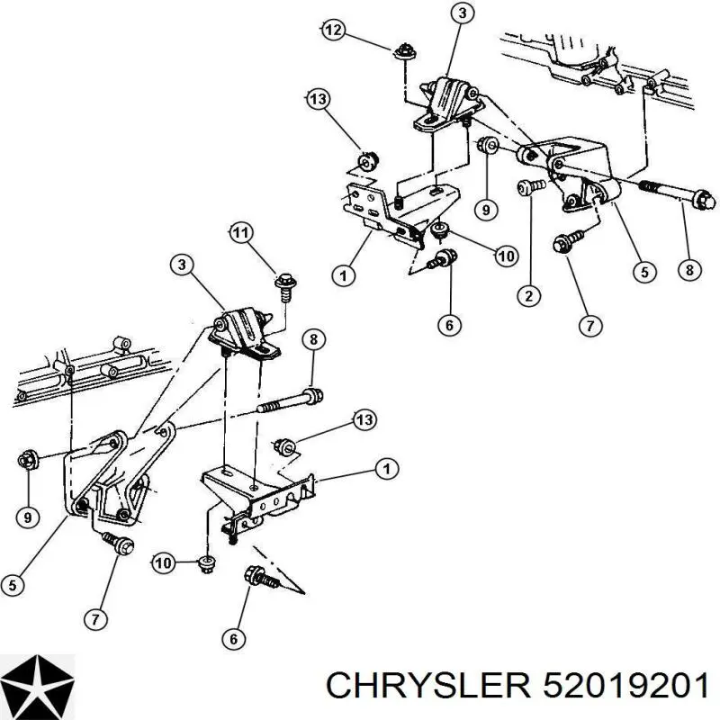 Купити 52019201 Chrysler Подушка двигуна передня