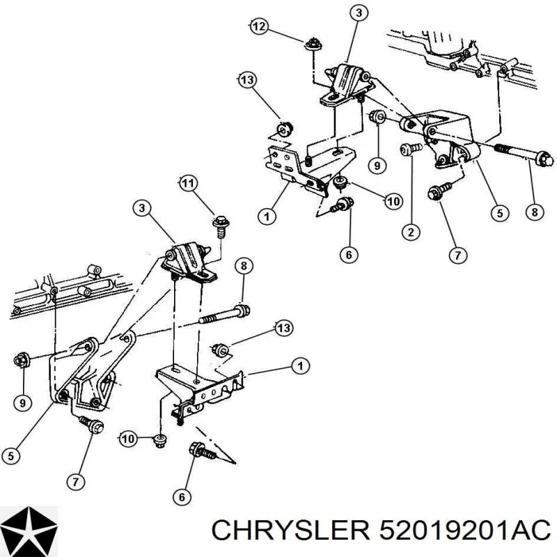 Купити 52019201AC Chrysler Подушка двигуна передня