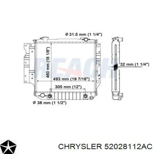 Радіатор 52028112AC Chrysler