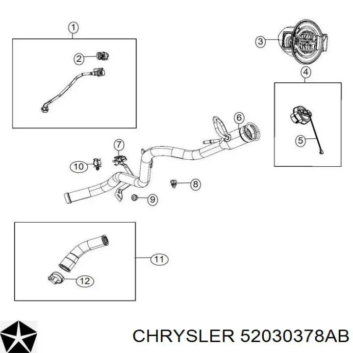 Пробка паливного бака Chrysler 5278633AG ціна, від 5.07 USD
