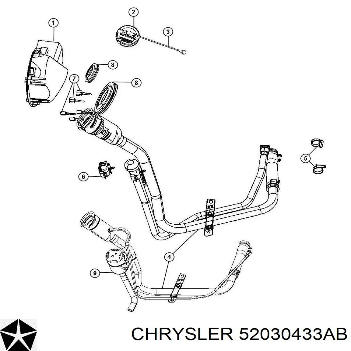 Пробка бензобаку 52030433AB Chrysler