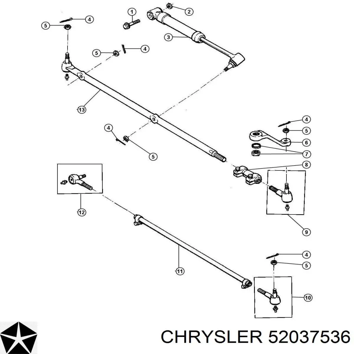 52037536 Chrysler муфта рульових тяг