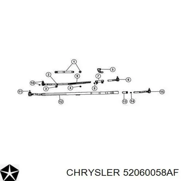 Амортизатор-демпфер рульового механізму 52060058AF Chrysler