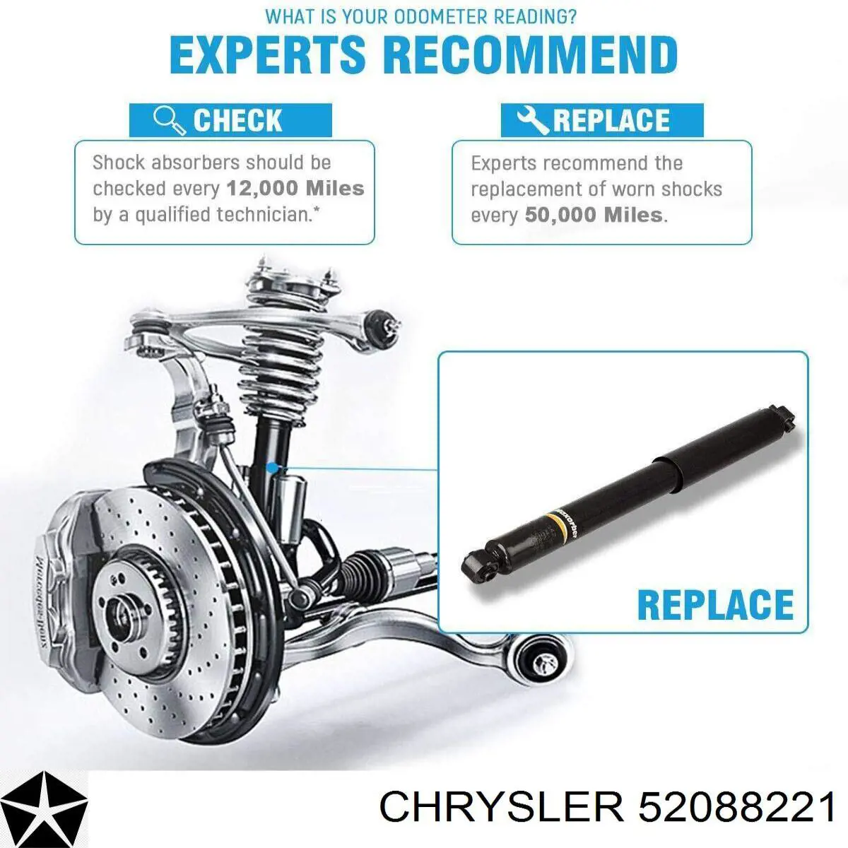 Купити 52088221 Chrysler Стійка амортизатора задня