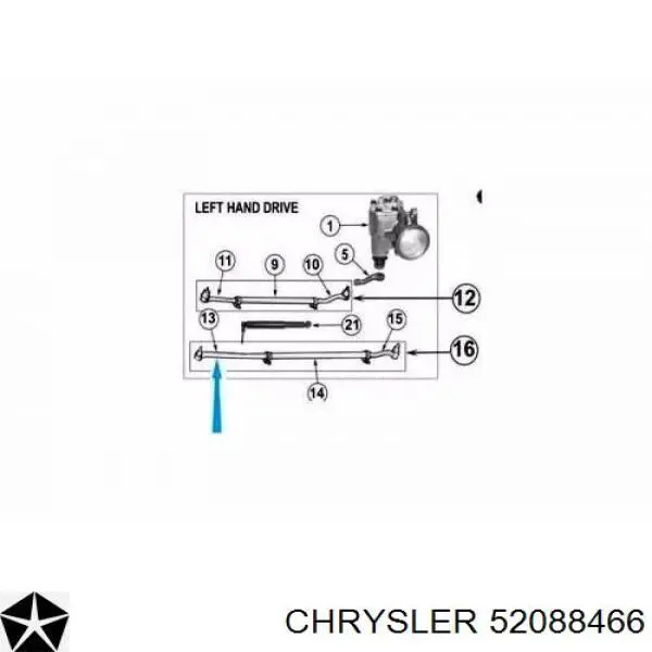Наконечник рульовий Chrysler 52088466 ціна, від 20.60 USD