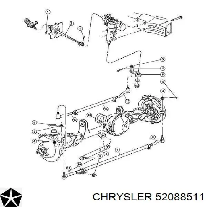 Накінечник поперечної рульової тяги Chrysler 52088511 ціна, від 18.99 USD