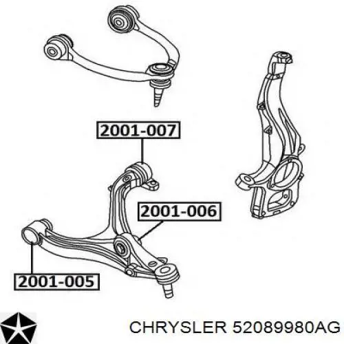 Купити 52089980AG Chrysler Важіль передньої підвіски нижній, правий