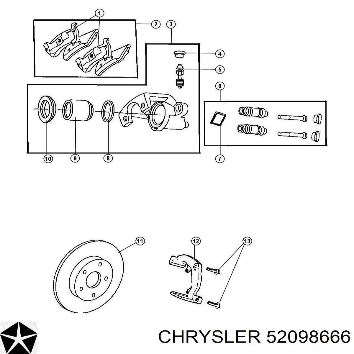 52098666 Chrysler диск гальмівний задній