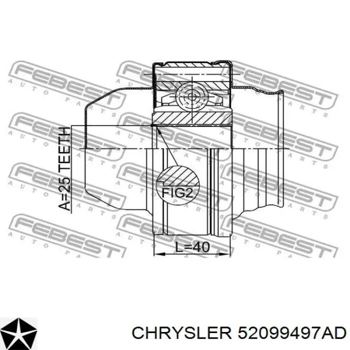 Вал карданний переднього моста Chrysler 52099497AD ціна, від 37.96 USD