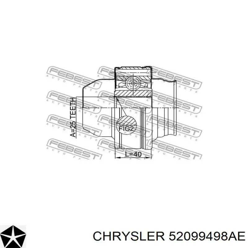 Вал карданний переднього моста Chrysler 52099498AE ціна, від 153.42 USD