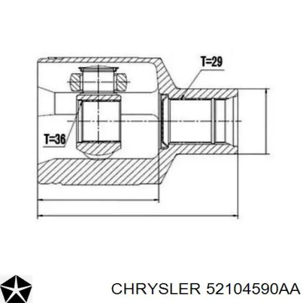 Купити 52104590AA Chrysler Піввісь права