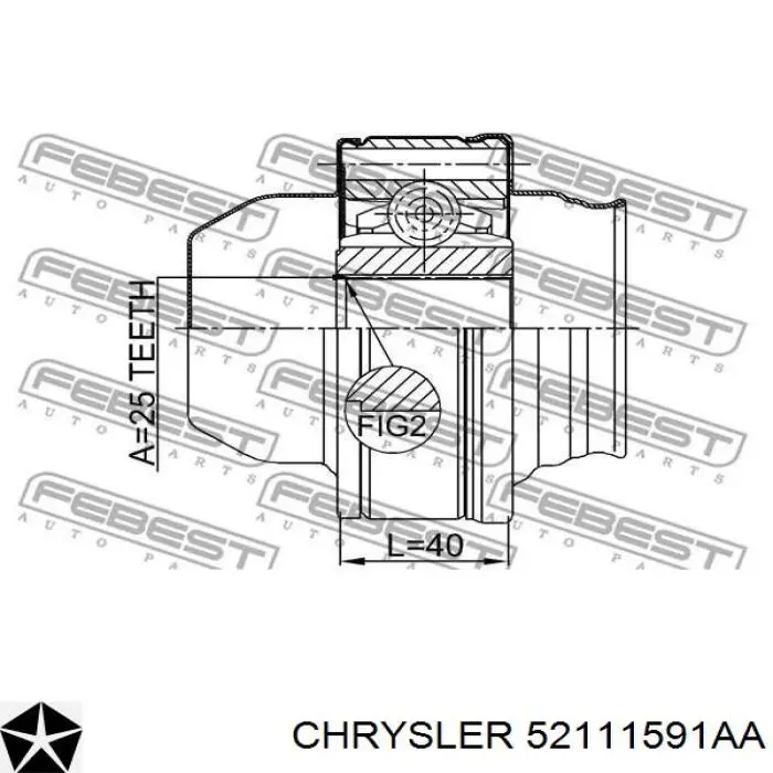 52111591AB Chrysler Кардан передній