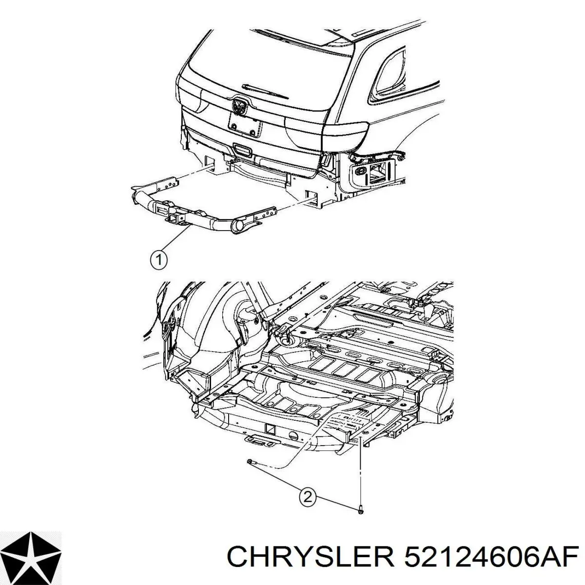 Купити 52124606AF Chrysler Буфер бампера заднього