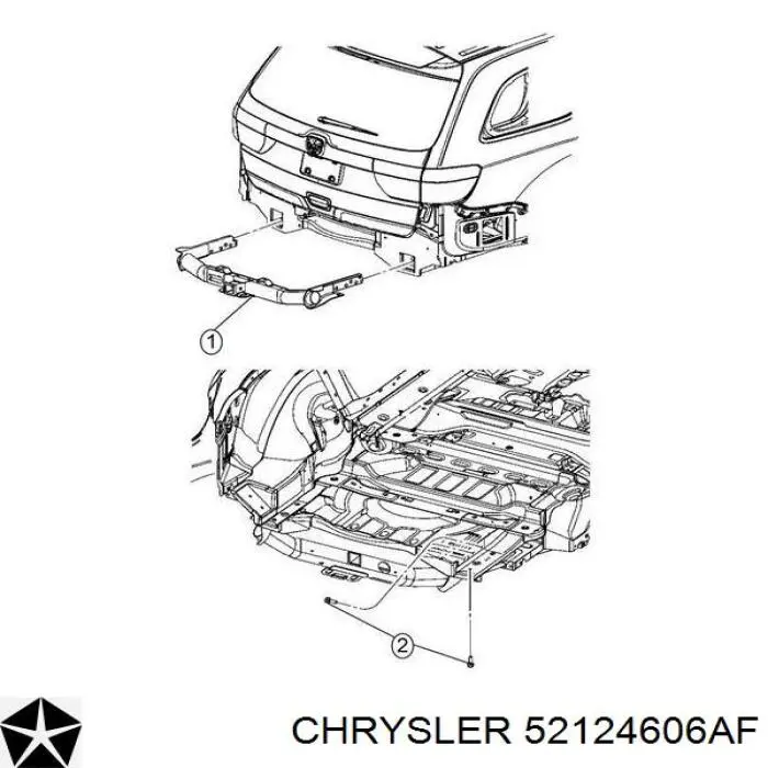 52124606AF Chrysler підсилювач бампера заднього