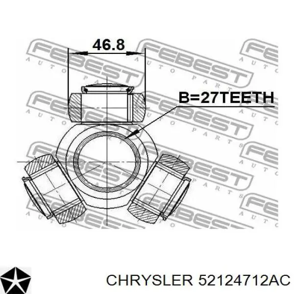 Піввісь передня, права Chrysler 52124712AC ціна, від 106.29 USD