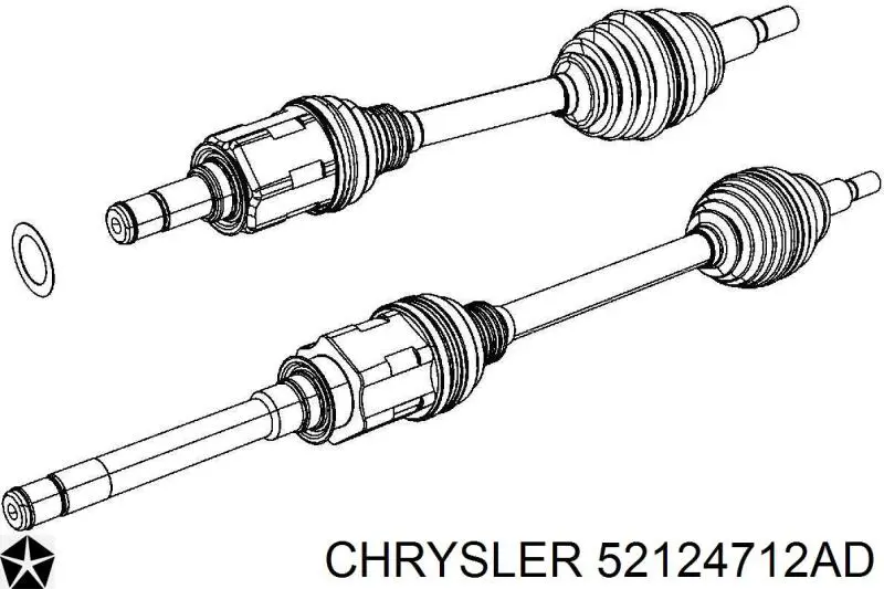 52124712AD Chrysler піввісь (привід передня, права)