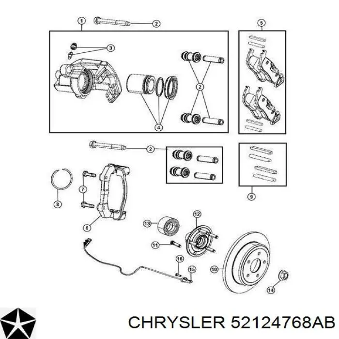 Купити 52124768AB Chrysler Підшипник задньої ступиці