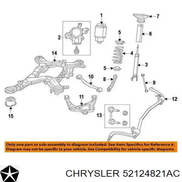 Купити 52124821AC Chrysler Важіль задньої підвіски поперечний, лівий