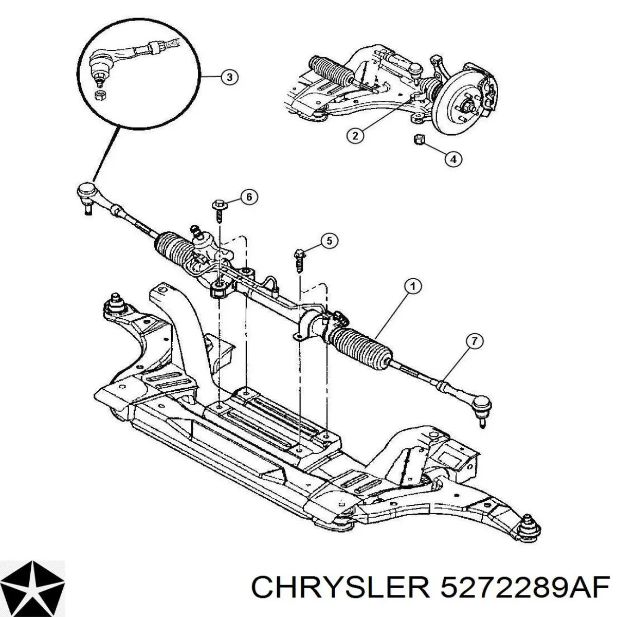 Рейка рульова 5272289AF Chrysler