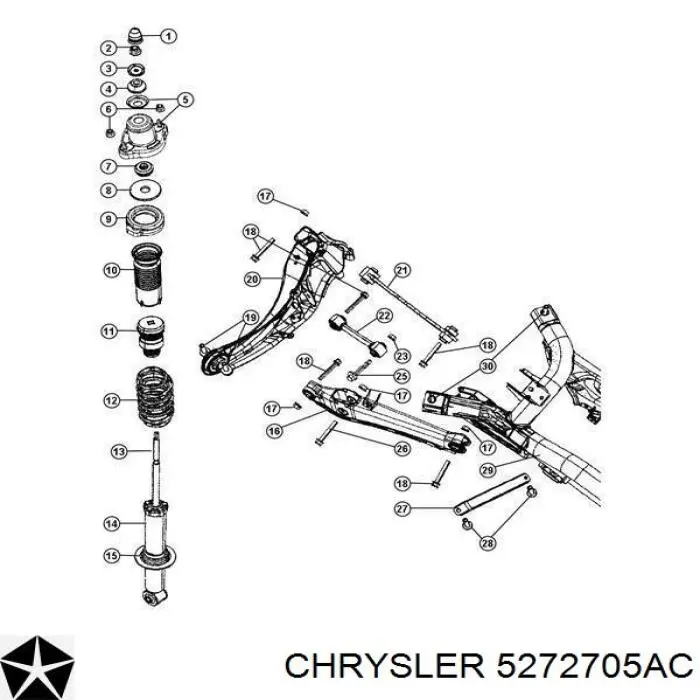 05272705AC Chrysler буфер-відбійник амортизатора заднього